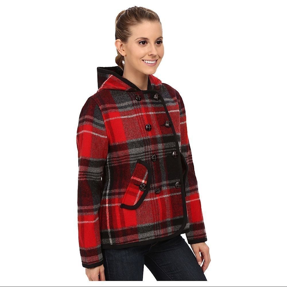 Woolrich Plaid Wool Peacoat (Medium) -> Woolrich Plaid Wool Peacoat (Medium) - Picture 2 of 15